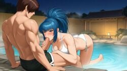 ai_generated blowjob fellatio king_of_fighters kof kyo_kusanagi leona_heidern oral_sex the_king_of_fighters