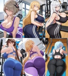 6girls ai_generated alternate_outfit ass bianka_durandal_ataegina big_ass big_boobs big_breasts big_butt big_butt_(female) big_tits black_sports_bra black_yoga_pants blonde_hair blonde_hair_female blue_eyes blue_eyes_female blue_hair blue_hair_female blue_sports_bra blue_yoga_pants blushing blushing_female boobs boobs_bigger_than_head breasts breasts_bigger_than_head breath_cloud brown_eyes brown_eyes_female brown_hair brown_hair_female busty busty_female butt cecilia cecilia_schariac curvaceous curvaceous_body curvaceous_female curvaceous_figure curvaceous_hips curvaceous_thighs curvy curvy_body curvy_female curvy_figure curvy_hips durandal_(honkai_impact) eyes femme_fatale gym gym_background gym_equipment hair hair_ornament hips honkai_(series) honkai_impact_3rd hourglass_figure hourglass_figured_female hoyoverse image large_ass large_boobs large_breasts large_butt large_tits li_sushang li_sushang_(jade_knight) light_blue_hair light_blue_hair_female lips long_blonde_hair long_blue_hair long_brown_hair long_hair long_hair_female long_light_blue_hair long_white_hair mature_body mature_female mature_woman mihoyo milf milf_body mole mole_under_eye mommy mother mother_and_child_(lore) mother_and_daughter multiple_females multiple_girls parent pawg phat_ass pink_eyes pink_eyes_female plump_ass plump_boobs plump_breasts plump_butt plump_hips plump_thighs plump_tits ponytail ponytail_female purple_sports_bra purple_yoga_pants rita_rossweisse sexy sexy_female shigure_kira short_hair short_hair_female sports_bra susannah_manatt susannah_manatt_(valkyrie_quicksand) sweating sweating_female thighs tits tits_bigger_than_head voluptuous voluptuous_female voluptuous_woman white_hair white_hair_female wide_hips yellow_eyes yellow_eyes_female yoga_pants