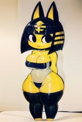 ai_generated animal_crossing ankha ankha_(animal_crossing) clothes furry high_quality sexy_body tight_clothing