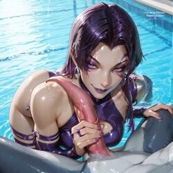 ai_generated dolphin dolphin_penis handjob heroine marvel marvel_rivals newaiartcreator pool pov pov_handjob psylocke psylocke_(marvel_rivals) purple_eyes purple_suit seductive seductive_eyes seductive_look seductive_pose seductive_smile superheroine wet