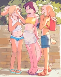 1futa 1girls amphibian anthro foreskin funkybun furry futanari rabbit rose_(funkybun) sophie_(funkybun) transfem transgender_woman