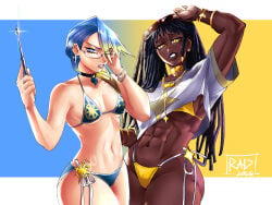 black_hair blue_bikini blue_hair desscaras gta_vi_cover_girl gtav_cover_girl ichi_the_witch rebelafterdark yellow_bikini