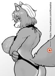 anthro boob_lift fox fox_girl furry kemono kowaina.scary tail
