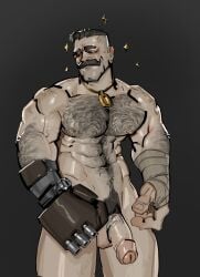 body_hair chest_hair cock deadlock dick foreskin hairy hairy_chest hairy_male helltyde lash_(deadlock) male male_focus male_only muscular muscular_male penis pubic_hair solo_focus solo_male uncircumcised uncircumcised_male uncircumcised_penis uncut uncut_cock uncut_male uncut_penis