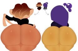 2girls ass ass_focus behind_view big_ass blackberry_cookie booty bottomless chocolate_bonbon_cookie cookie_run cookie_run_ovenbreak duo female female_only huge_ass huge_butt hyper_ass maid purple_hair rear_view somberflyblown standing thick_ass thick_thighs