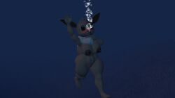 1girls 3d air_bubbles anthro boobs breasts drowning eevee female girl nintendo nipples nsfw nude pokemon pussy sfm solo tailscookie tits underwater vagina woman