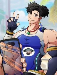 1boy anal anal_penetration anal_sex big_chest big_pecs clothed erect erect_cock erect_dick erect_penis erection fully_naked fully_naked_male fully_nude fully_nude_male gay gay_sex hairbun male male_only mizuki_(overwatch) mr_uke_arts naked naked_male necklace nude nude_male overwatch penetration phone phone_in_hand phone_screen phone_view salute unaware veins_on_cock veins_on_dick veins_on_penis veiny_cock veiny_dick veiny_penis waving_hand wuyang yaoi