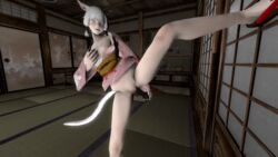 3d animal_ears animated breasts cat_ears cat_girl cat_tail catgirl devilscry dildo female final_fantasy final_fantasy_xiv masturbation miqo'te monster_girl nude pussy source_filmmaker square_enix tail video_games yukata