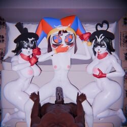 1boy 3d 3d_(artwork) 3d_render 3girls aheagao bed beret big_ass big_breasts big_penis bonbon_(derpixon) breasts chuchu_(derpixon) crying cum cum_in_mouth cum_on_face eyes_rolling_back feet fortnite gloves grabbing_own_breast hand_gesture hand_over_mouth holding_hands intercourse interracial jester jester_girl jester_hat laying_down laying_on_back laying_on_bed laying_on_side mime mime_and_dash mime_girl naked naked_female nervous nipples nude nude_female nude_male penetration pomni pomni_(tadc) pomni_(the_amazing_digital_circus) prostitution pubes pubes_in_mouth pubic_hair pussy pussy_juice rotosama saliva scarf seductive seductive_eyes seductive_look seductive_smile sex_gesture sisters spotlight surprised sweat sweatdrop sweating tears tears_of_pleasure the_amazing_digital_circus thick_thighs