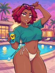 ai_generated bibilover189 brawl_stars female female_only gta_vi_cover_girl huge_breasts juju_(brawl_stars) sexy white_bikini wide_hips
