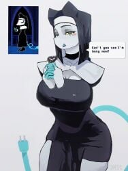 1girl 1girls breasts cat_ears curvy deltarune deltarune_chapter_5 female furry legs nun nun_outfit tagme tasque_manager tasque_manager_(deltarune) tasque_manager_(nun) thick_thighs tight_clothing voluptuous voluptuous_female yellow_eyes
