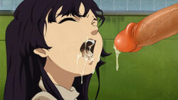 black_hair bubble cap closed_eyes cum cum_in_mouth kuhouin_murasaki kurenai long_hair penis photoshop screencap uncensored