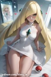 ai_generated areolae bangs big_breast big_qss blonde_hair blush breasts eyelashes female female female_orgasm fingering hat klexyai long_hair lusamine_(pokemon) lying masturbation navel nintendo nipple_nide nipples nude on_back open_eyes open_mouth orgasm pokemon pussy pussy_juice saliva small_breasts solo spread_legs standing tagme tongue trembling very_long_hair