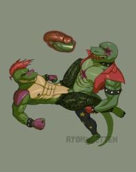 adel_the_lizard alligator alligator_tail alligatorid alligatorid_humanoid alternate_version_at_source alternate_version_available animatronic anthro anthro_male biceps black_nails clawed_fingers claws cloaca cloacal_penetration cloacal_penis crocodile crocodile_tail crocodilian crocodylid eye_wear face_paint facial_markings fingerless_gloves five_nights_at_freddy's five_nights_at_freddy's:_security_breach fnaf green_body green_scales green_skin long_nails machine male male_only mohawk mohawk_(hairstyle) montgomery_gator_(fnaf) muscle muscles muscular muscular_anthro muscular_body muscular_furry muscular_male non_human penis red_eyes red_hair reptile reptile_humanoid ryokusetteh scales scalie scottgames shades sharp_teeth shoulder_pads spiked_bracelet spikes spotted_body star_shades steel_wool_studios sunglasses tail_markings two_tone_body xray_view yellow_body yellow_scales yellow_skin