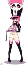 1girls annoyed annoyed_expression arms_behind_back black_boots black_cap bondage boots covered_mouth female female_only functionally_nude functionally_nude_female gag gagg gagged gagged_female humiliation jakuzure_nonon kill_la_kill navel nipple_clamps nipples nudist_beach_uniform pink_hair pussy red_eyes servi serving_tray sex_toy slave solo thighs tony_x_play tonyxplay torture tray vagina