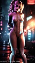 1girls 3d blonde_hair breasts collar female jeanette_voerman kneehighs lip_piercing navel_piercing nipples nude outdoors pussy semi_public shiny_skin socks solo toplay92 twintails vampire_the_masquerade vampire_the_masquerade_bloodlines wet_skin