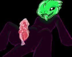 5:4 anthro black_body bodily_fluids cum cum_on_penis feral genital_fluids genitals green_head green_lizard_(rain_world) lizard lizard_(rain_world) lizard_tail male male/male neon_lights open_mouth penis rain_world reptile scalie simple_background sirunfurr solo tongue tongue_out videocult