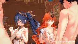 3d animated augusta_(wuthering_waves) breasts breasts_out dumplingsun9 iuno_(wuthering_waves) koikatsu penis wuthering_waves