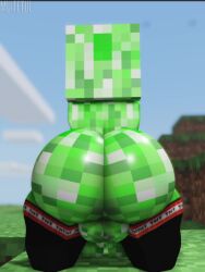 3d animated anus ass balls big_ass creeper creeper_(minecraft) huge_ass male male_only minecraft minecraft_mob mojang muitetul no_sound puffy_anus solo tagme thighhighs twerking video