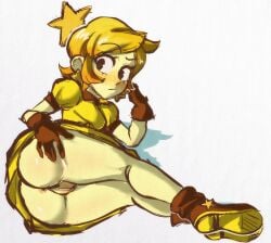 humanized mario_(series) mario_and_luigi:_bowser's_inside_story mario_and_luigi_(series) raydeluxxxe showing_pussy starlow yellow_skin