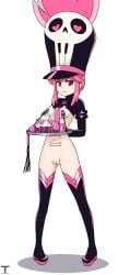1girls annoyed annoyed_expression arms_behind_back black_boots black_cap bondage boots female female_only functionally_nude functionally_nude_female humiliation jakuzure_nonon kill_la_kill navel nipple_clamps nipples nudist_beach_uniform pink_hair pussy red_eyes servi serving_tray sex_toy slave solo thighs tony_x_play tonyxplay torture tray vagina