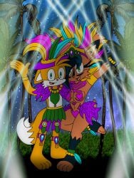 1boy 1girls archie_comics carnival dancing feathers female female/male female_male fox lynx male male/female male_female mastermochikun miles_tails_prower mobian_fox mobian_lynx mobians nicole_the_lynx revealing_clothes revealing_clothing sega sonic_(series) sonic_the_hedgehog_(archie) sonic_the_hedgehog_(comics) sonic_the_hedgehog_(series) tails_the_fox
