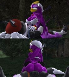 1boy 1girls ambiguous_penetration anthro female male mikumikudance mmd original_character sega silverteam2017 sonic_(series) sonic_riders sonic_the_hedgehog_(series) wave_the_swallow