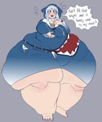1girls askora ass bottom_heavy fat fat_female fat_fetish female gawr_gura hololive hyper_ass massive_ass massive_thighs shark shark_girl weight_gain