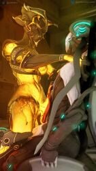 abs athletic athletic_female big_ass big_butt big_thighs breath female femboy femboy_on_female femboysub femdom futadom futanari glowing glowing_genitalia male male_penetrating male_penetrating_futa nezha_(warframe) partially_clothed penetration pussy robot robot_girl robot_humanoid samtrix sex sideboob tagme valkyr_(warframe) valkyr_heirloom_(warframe) warframe