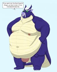 american_dragon:_jake_long anthro beard belly big_belly big_penis dialogue disney disney_channel dragon eastern_dragon english_text facial_hair goatee gxwolfzilla horn lao_shi male_only moobs moustache navel obese overweight penis slightly_chubby text what