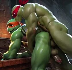 2boys ai_generated anal animated anthro ass balls bouncing_penis comfyui doggy_style duo eye_mask furry gay indoors male male/male male_only michelangelo_(tmnt) open_mouth penis raphael_(tmnt) returnthis rough_sex sex_from_behind tagme teenage_mutant_ninja_turtles testicles turtle turtle_shell video yaoi
