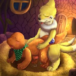 all_fours anal anal_sex buizel charmander closed_eyes cum doggy_style duo from_behind_position male nintendo penetration penis pokémon_(species) pokemon pokemon_mystery_dungeon sex shiny_pokemon sirkiller video_games yaoi