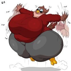 avian bertie_(omegabrawl) big_breasts bird breasts busty busty_boy butsy male male_only male_with_breasts omegabrawl owl