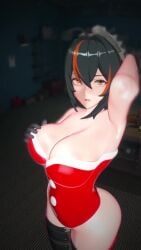 1girls 2025 3d alternate_version_available animated ass ass_focus back_view big_breasts breasts cameltoe christmas christmas_outfit clothed ecchi edit edited hands_behind_head has_audio hoyoverse jellyfishjubilee jiggling_breasts legs_apart leotard long_hair looking_at_viewer looking_back new_eridu_public_security ponytail seventyfive shorter_than_one_minute side_view solo sound sound_edit squatting tagme thighhighs thighs top_down_view twerking video zenless_zone_zero zhu_yuan