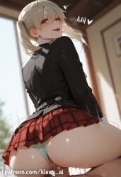 1boy 1girls ai_generated bangs bare_shoulders blonde_hair blue_eyes breasts cameltoe cleavage collarbone female female_on_cloth female_on_top green_eyes klexyai large_breasts long_hair looking_at_viewer looking_back maka_albarn male medium_breasts nai_diffusion navel open_mouth outdoors parted_lips penis penis_in_pussy pussy skindentation smile soul_eater stable_diffusion twintails