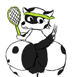 anus ass background balls big_ass bottom_heavy canine digital_drawing_(artwork) drawing fanart holding_object huge_ass large_ass line_art looking_at_viewer male male_only markings markings_(fur) massive_ass original original_character quksto simple_background solo solo_focus solo_male tail tail_markings tennis tennis_racket thighs