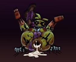 after_anal after_sex anal animatronic breasts broken_condom condom cum cum_in_ass dark-skinned_male disembodied_penis five_nights_at_freddy's five_nights_at_freddy's_2 five_nights_at_freddy's_4 fnaf human nightmare_toy_chica panties_aside sharp_claws sharp_teeth spiral_eyes straight tagme thehoraco toy_chica_(fnaf)