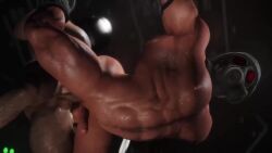 anal anal_sex animated badcontroller bara big_pecs gay hunk_(resident_evil) male male_only muscular muscular_male resident_evil sound tagme video