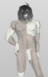 17bucks 7quid big_breasts big_dick big_penis black_hair black_nails dick embarrassed hair_on_penis long_hair male_boobs multicooker naked naked_male nervous nervous_smile no_text one_man only_man scars shadow shy standing zibidi