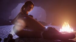 1female 1girls 3d anal blender dom3d fisting lara_croft solo solo_female tagme tomb_raider