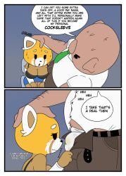 2026 4_fingers aggretsuko ailurid anthro anthro_on_anthro arm_hair belt big_breasts big_bulge black_belt black_bra black_clothing black_eyebrows black_eyes black_nose black_text black_underwear blue_bottomwear blue_clothing blue_skirt blush blush_lines bodily_fluids body_hair boss_and_employee bottomwear bra breasts brown_body brown_fur brown_inner_ear bulge chair cleavage clothed clothing comic dedreds detailed_bulge dialogue director_ton domestic_pig duo empty_eyes english_text eyebrows eyelashes female female_anthro fingers floppy_ears folded_ears fur furniture genital_fluids green_necktie grey_bottomwear grey_clothing grey_pants head_grab hi_res inner_monologue interspecies laugh long_sleeves looking_at_bulge male male/female male_anthro mammal mouth_closed multicolored_body multicolored_fur necktie office_chair open_belt open_bottomwear open_clothing open_mouth open_pants orange_body orange_fur overweight overweight_anthro overweight_male pants pig pink_body pink_ears pink_skin red_panda retsuko sanrio shirt short_sleeves sitting skirt sound_effects speech_bubble standing suid suine sus_(pig) sweat sweaty_face talking_to_another talking_to_partner text thinking topwear ugly_bastard underwear unprofessional_behavior urine urine_stain white_body white_clothing white_ears white_eyebrows white_fur white_shirt white_text white_topwear white_underwear