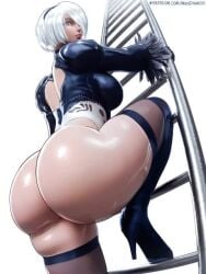 1girls ai_assisted ai_generated animated ass ass_focus asscheeks black_hairband boots breasts child_bearing_hips climbing climbing_ladder clothing dat_ass fat_ass female female_focus female_only hairband high_heels hips huge_ass ladder large_ass large_breasts leotard light-skinned_female light_skin looking_at_viewer mikadawn nier:_automata perfect_ass puffy_sleeves shiny_skin sideboob simple_background slim_waist solo solo_female solo_focus sound thick_thighs thighhighs thighs thunder_thighs video white_background white_hair white_leotard wide_hips yorha_2b
