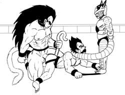 anal dragon_ball dragon_ball_z forced_yaoi frieza gag gay male male_only monochrome raditz rape spankeror vegeta yaoi