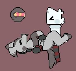 animated anthro black_hands blush blushcrunch_studio canid canine claws closed_eyes colored craft_(dandy's_world) dandy's_world digital_media_(artwork) duo female floppy_ears genitals goob_(dandy's_world) grey_arms grey_body grey_nipples grey_paws grey_tail grey_tongue grey_vulva holding_another internal lambby loop male male/female mammal multi_arm multi_limb multi_nipple nipples paws penetration penile penile_penetration penis penis_in_vagina pixel_(artwork) pixel_animation pixel_art red_claws roblox sex snout striped_legs tail thrusting tongue tongue_out toon_(dandy's_world) vaginal_penetration vulva white_body white_tail wrapped_up