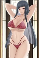 aslindsamure black_hair bra edens_zero large_breasts long_hair panties smile xiaomei_(edens_zero)