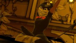 1male 3d 3d_model arms_up bendy bendy_and_the_dark_revival bendy_and_the_ink_machine bendy_the_dancing_demon black_body bowtie closed_eyes cock cock_out cryptiacurves darling_(cally3d) demon demon_male dick dick_out erect_cock erect_dick erect_penis erection flat_chest genderbend genderbent genderswap gloves_only hard_cock hard_dick hard_on hard_penis imp ink ink_on_body joey_drew_studios male male_focus male_only only_male penis penis_out red_bowtie rule63 rule_63 sepia sharp_fangs sharp_teeth solo solo_focus solo_male south_shaed south_shaed_(dreams_come_true_studio) stretching vr vr_media vrc vrchat vrchat_avatar vrchat_media vrchat_model yellow_gloves