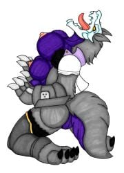 4_fingers 4_toes 6_breasts after_transformation alpha_channel anthro armor ass barefoot beowolf_(rwby) big_breasts big_butt black_claws blake_belladonna bone bracers breasts canid canine canis claws clothing corruption digitigrade ears_up erect_nipples fangs feet female feral fingers fluffy fluffy_tail fur genitals grey_body grey_claws grey_clothing grey_fur grey_leggings grey_legwear grimm_(rwby) implied_transformation ivanks kneeling leggings legwear looking_up mammal mental_transformation mostly_nude multi_breast mythological_canine mythological_creature mythology nipples no_pupils open_mouth purple_body purple_fur rear_view rooster_teeth rwby semi-anthro sharp_teeth side_view simple_background skull skull_head solo tail teeth toe_claws toes tongue tongue_out torn_clothing torn_leggings torn_legwear transparent_background vulva werecanid werecanine werecreature weregrimm werewolf wolf yellow_eyes