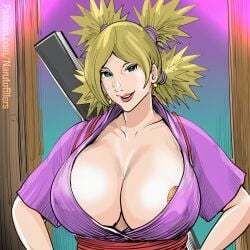 1girls ai_generated alternate_breast_size areolae_slip asian asian_clothing asian_female bare_legs bare_thighs beauty_mark blonde_hair blush boruto:_naruto_next_generations bottomless breasts breasts_bigger_than_head chinese_dress cleavage clothed clothing desert fan female female_only fingerless_gloves folding_fan fully_clothed green_eyes hands_on_hips headband hi_res high_resolution highres hips japanese_clothes kimono light-skinned_female light_skin lips lipstick looking_at_viewer makeup mature mature_female milf naruto naruto_(series) naruto_shippuden narutofillers naughty naughty_face naughty_smile nipple_slip no_bra no_bra_under_clothes pale-skinned_female pale_skin panties patreon_username pink_lips pink_lipstick pinup pose posing shounen_jump shueisha skimpy skimpy_clothes skimpy_dress solo solo_female standing temari tied_hair top_heavy top_heavy_breasts twintails upper_body url very_high_resolution watermark weapon weapon_on_back web_address weekly_shonen_jump wide_hips yukata