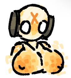 1girls big_breasts big_nipples boobs_focus breasts breasts_out bust busty facial_markings featureless_breasts female forehead_mark hand_to_own_mouth iterator_(rain_world) looking_at_viewer nipples rain_world robot robot_girl robot_humanoid scaliescum sliver_of_straw_(rain_world) solo solo_female up white_body white_skin