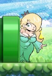 1girls big_breasts blonde_hair blue_eyes breasts busty chibi chubby chubby_female cleavage crown cute dress female female_focus female_only hair_over_one_eye large_breasts light-skinned_female light_skin luma mario_(series) mature mature_female meetup_in_bellabel_park milf nintendo one_eye_obstructed pipe princess princess_rosalina rosalina royalty shortstack solo solo_female solo_focus super_mario_bros._wonder super_mario_bros._wonder_+_meetup_in_bellabel_park super_mario_galaxy tagme thehoraco warp_pipe